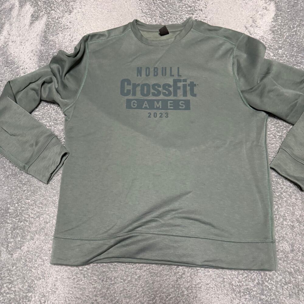 Nobull CrossFit Games Sweatshirt Mens Large Green Crew Athletic